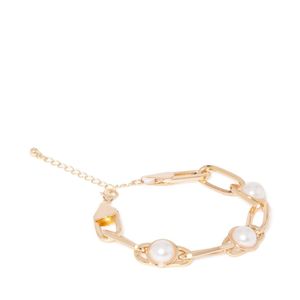 Forever New Metallic Signature Blair Link Pearl Bracelet