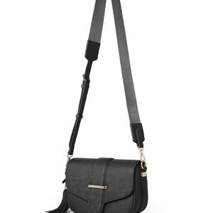 Forever New Black Signature Thea Tassel Saddle Bag