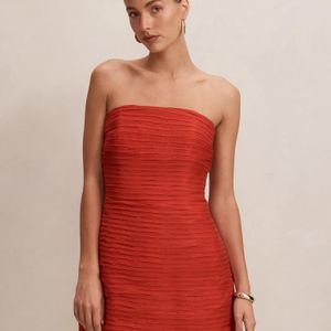 Forever New Red Sasha Strapless Ruched Mini Dress
