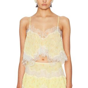 LoveShackFancy Yellow Elysia Top