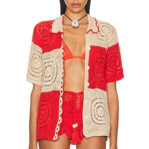 Eliou Red Kaleo Button Down Top