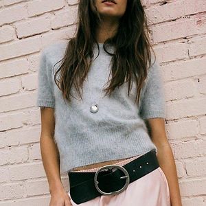 Free People Black Brando Hip Belt