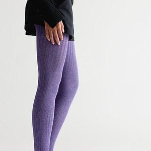 High Heel Jungle Purple Loretta Textured Cotton Tights By