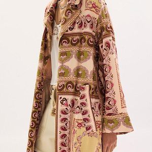 Free People White Coco Printed Duster Jacket