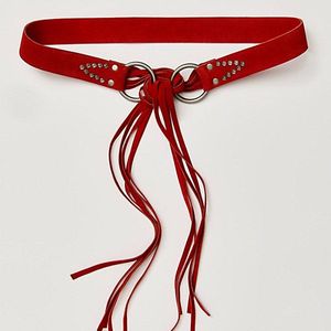 Free People Red Most Wanted Wrap Belt