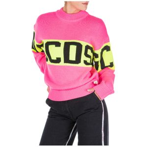 Maglione maglia donna girocollo colorful di Gcds in Rosa