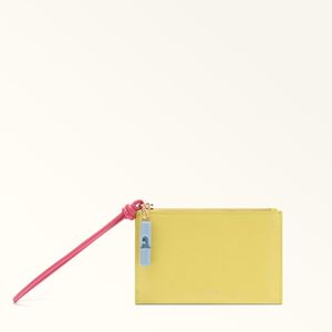 Furla Yellow Iride Envelope Toni Textured Leather