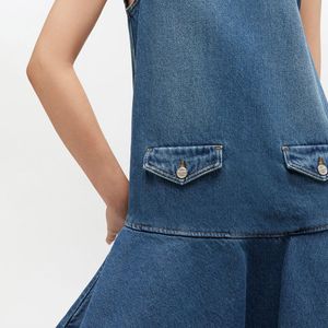Ganni Blue Light Denim Mini Dress