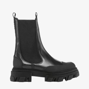 Ganni Black Mid Chelsea Boots