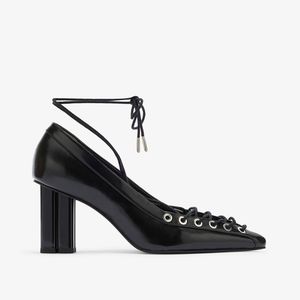 Ganni White Lace Up Butterfly High Pump