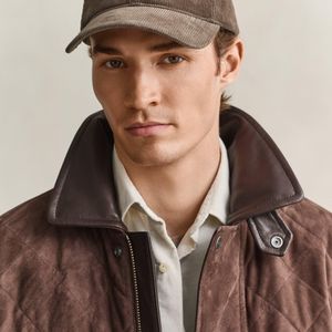 Gant Brown Corduroy Cap Dark Moss for men