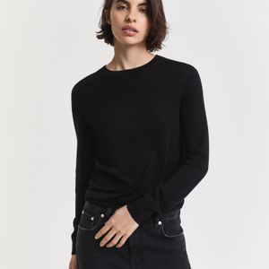 Gant Black Extra Fine Merino Wool Crew Neck Sweater