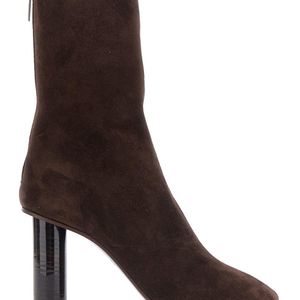 Paris Texas Brown 'Alice' High-Heeled Ankle Boots With Zip Closure