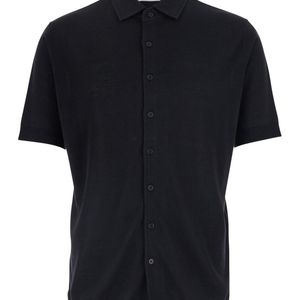 Kangra Black Short Sleeve Shirt With Classic Collar for men
