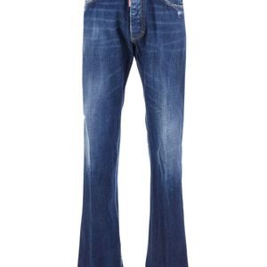 DSquared² Blue 'The American' Jeans With Logo Patch On The Rear And Faded Effect for men