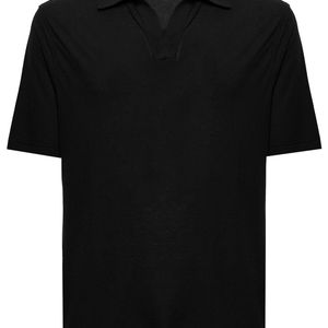GAUDENZI Black Cotton Polo With Classic Collar And Short Sleeves For M for men