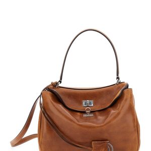 Balenciaga Brown 'Rodeo' Shoulder Bag With Adjustable And Removable Strap