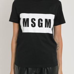 MSGM ブラック ボックス ロゴ T シャツ
