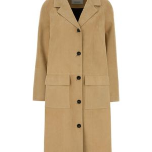 Ferragamo Natural Beige Suede Coat