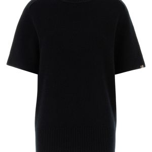 Extreme Cashmere Black Stretch Cashmere Blend Scott Sweater