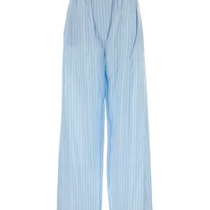 Prada Blue Embroidered Silk Pyjama Pant