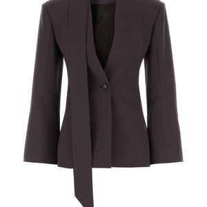 The Attico Black Plum Wool Blazer
