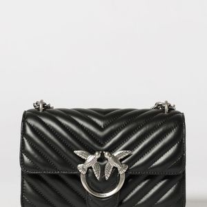 Pinko Black Love One Mini Chevron Quilted Nappa Bag