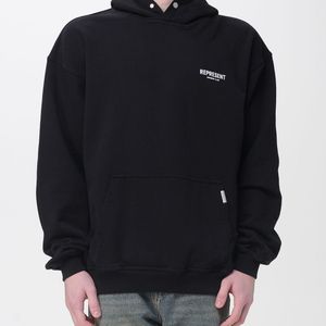 Represent Blue Cotton Hoodie for men