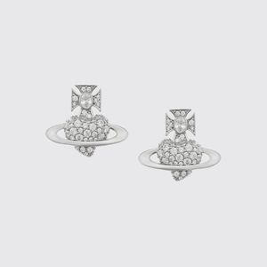 Vivienne Westwood Orb Crystal-Embellished Chromed Brass Stud Earrings