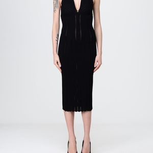 Elisabetta Franchi Black Viscose Knit Dress