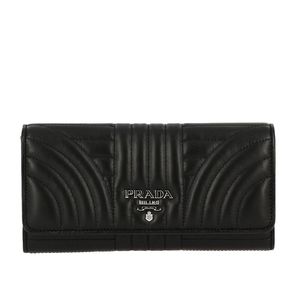 Prada Black Quilted Continental Wallet