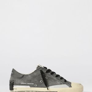 Crime London Black Recut Used Cotton Canvas Sneakers for men