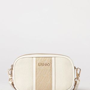 Liu Jo Natural Canvas And Denim Bag With Jacquard Logo