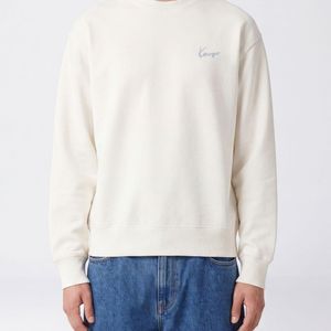 KENZO White Crewneck Cotton Sweatshirt With Contrast Logo Print On The Chest for men