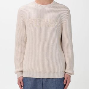Fendi Natural Wool Crew Neck Pullover for men