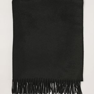 Bufanda Baci De Pura Cachemira Con Logo Bordado Y Flecos Max Mara de color Negro