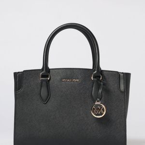 Michael Kors Black Becca Medium Saffiano Leather Handbag