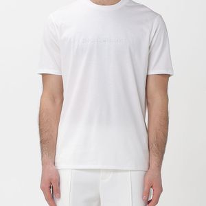 Emporio Armani White Basic Cotton T-Shirt With Eagle for men