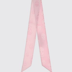 McQueen Pink Skull Print Pure Silk Bandeau