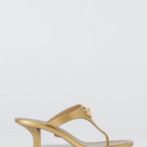 Versace Metallic Flat Sandals