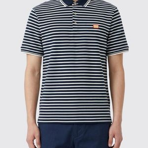 Valentino Blue Striped Cotton Polo Shirt With Logo for men