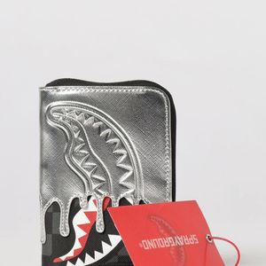 Sprayground White Side Drip Check Wallet for men
