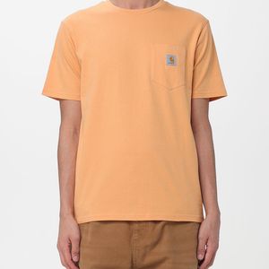 Carhartt Orange Cotton Jersey T-Shirt With Logo for men