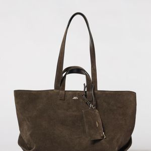 A.P.C. Brown Le Drummer Large Suede Bag