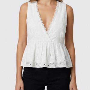 Pinko White Kiersten Cotton Top