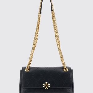 Tory Burch White Charlie Quilted Leather Mini Crossbody Bag With Double T Logo