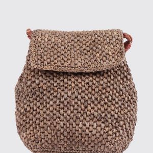 IBELIV Brown Zaz Woven Raffia Tote Bag