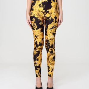 Versace Jeans Couture Metallic Printed Jersey Leggings