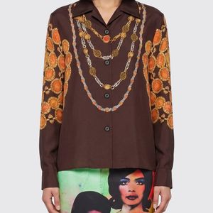 Versace Brown Printed Silk Shirt