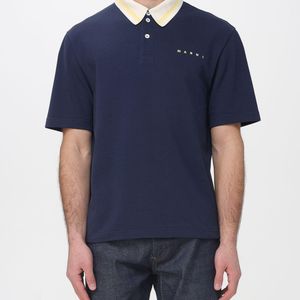 Marni Blue Cotton Polo for men